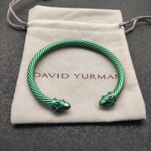 David Yurman Women's Renaissance Classic Cable Cuff Bracelet Green Aluminum 5mm