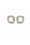David Yurman Albion Stud Earrings Sterling Silver with White Agate and Diamonds 7mm
