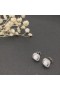 David Yurman Albion Stud Earrings Sterling Silver with White Agate and Diamonds 7mm