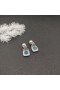David Yurman 7mm Square Diamond Button Wire Earrings Blue Diamond