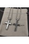 David Yurman Chevron Cross Pendant Sterling Silver 33mm