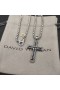David Yurman Chevron Cross Pendant Sterling Silver 33mm