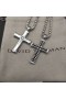 David Yurman Chevron Cross Pendant Sterling Silver with Diamonds Sale 33mm