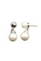 David Yurman Silver 8+10mm Double Pearl Earrings