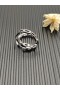 David Yurman Stax Chain Link Hoop Earrings 18K White Gold with Diamonds 23.8mm