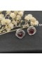 David Yurman Women Stud 7mm Main Stone Square Diamond Earrings Red Diamond
