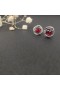David Yurman Women Stud 7mm Main Stone Square Diamond Earrings Red Diamond