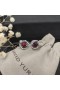 David Yurman Women Stud 7mm Main Stone Square Diamond Earrings Red Diamond