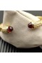 David Yurman Women's Classic Cable Cuff Bracelet 18K Yellow Gold with Red Diamonds 7mm