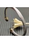David Yurman Women's Classic Cable Cuff Bracelet Sterling Silver with 18K Yellow Gold And Black Diamonds 5mm