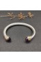 David Yurman Women's Classic Cable Cuff Bracelet Sterling Silver with 18K Yellow Gold and Garnet 7mm