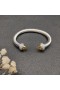 David Yurman Women's Classic Cable Cuff Bracelet Sterling Silver with Citrine and Pavé Diamonds 7mm