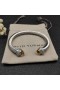 David Yurman Women's Classic Cable Cuff Bracelet Sterling Silver with Citrine and Pavé Diamonds 7mm