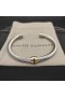David Yurman Women's Classic Cable Station Cuff Bracelet Sterling Silver with 18K Yellow Gold and Black Diamonds 4mm