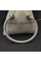 David Yurman Women's Classic Cablespira Cuff Bracelet Sterling Silver with Dark Green Diamonds 5mm