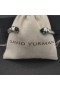 David Yurman Women's Classic Cablespira Cuff Bracelet Sterling Silver with Dark Green Diamonds 5mm
