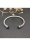 David Yurman Women's Classic Cablespira Cuff Bracelet Sterling Silver with Dark Green Diamonds 5mm