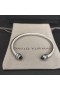 David Yurman Women's Classic Cablespira Cuff Bracelet Sterling Silver with Dark Green Diamonds 5mm