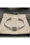 David Yurman Women's Classic Cablespira Station Cuff Bracelet Sterling Silver with Pavé Diamonds 4mm