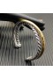 David Yurman Women's Crossover Two Row Cuff Bracelet Sterling Silver with 14K Yellow Gold 11mm