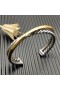 David Yurman Women's Crossover Two Row Cuff Bracelet Sterling Silver with 14K Yellow Gold 11mm