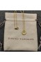 David Yurman Women's Initial Charm Necklace 18K Yellow Gold with Diamond W