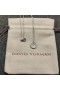 David Yurman Women's Initial Charm Necklace Sterling Silver with Diamond B