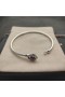 David Yurman Women's Petite Chatelaine Bangle Bracelet Sterling Silver with Purple Diamonds 3mm