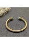 David Yurman Women's Renaissance Cablespira Cuff Bracelet 18K Yellow Gold with Chrysoprase 5mm