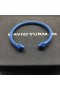 David Yurman Women's Renaissance Classic Cable Cuff Bracelet Dark Blue Aluminum 5mm