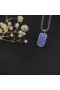David Yurman Men's Chevron Tag Pendant Sterling Silver with Sapphires 35mm
