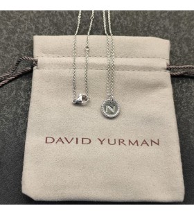 David Yurman Initial Charm Sterling Silver with Diamond N