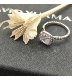 David Yurman Petite Chatelaine Ring Sterling Silver with Pavé Diamonds 7mm