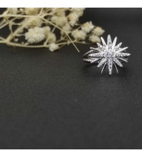David Yurman Starburst Ring Sterling Silver with Diamonds 19mm