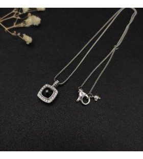 David Yurman Women's Albion Pendant Sterling Silver with Black Onyx and Diamonds 11mm
