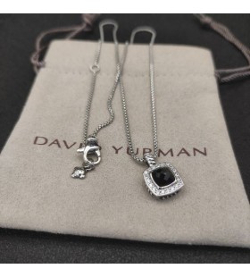 David Yurman Women's Albion Pendant Sterling Silver with Black Onyx and Diamonds 11mm