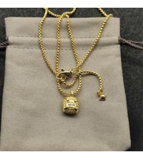 David Yurman Women's Chatelaine Pendant Necklace 18K Yellow Gold with Pavé Diamonds 14mm