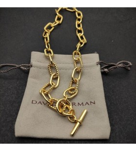 David Yurman Women's Madison Toggle Chain Necklace 18K Yellow Gold 11mm