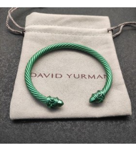 David Yurman Women's Renaissance Classic Cable Cuff Bracelet Green Aluminum 5mm