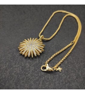 David Yurman Women's Starburst Pendant Necklace 18K Yellow Gold with Diamonds 19mm