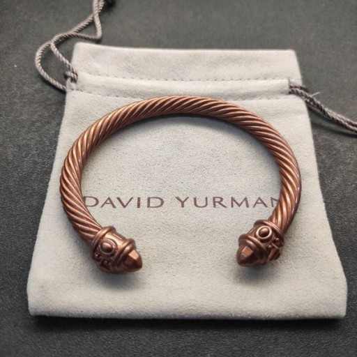 David Yurman Mulheres do Renascimento Clássico Cabo Bracelete Marrom Alumínio 5mm