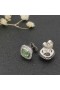 David Yurman Albion Brincos de Prata com Verde Cristal e Diamantes 7mm