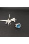 David Yurman Albion Anel de Prata com Topázio Azul e Diamantes 11mm