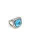 David Yurman Albion Anel de Prata com Topázio Azul e Diamantes 11mm