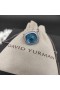 David Yurman Albion Anel de Prata com Topázio Azul e Diamantes 11mm