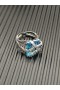 David Yurman Cabo de Embrulhar o Anel de Prata com Azul de Ônix e Diamantes de 20,4 mm