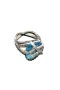 David Yurman Cabo de Embrulhar o Anel de Prata com Azul de Ônix e Diamantes de 20,4 mm