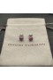 David Yurman Almofada de Brincos Ouro Branco 18K com Pavé Rubis Vermelhos 8mm