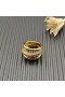 David Yurman Pavé Crossover de Cinco Linha Anel de Ouro Amarelo 18K com Diamantes 17,5 mm