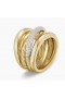 David Yurman Pavé Crossover de Cinco Linha Anel de Ouro Amarelo 18K com Diamantes 17,5 mm